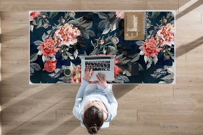 Full desk protector red peonies