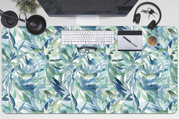 Full desk protector pastel leaves