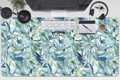 Full desk protector pastel leaves