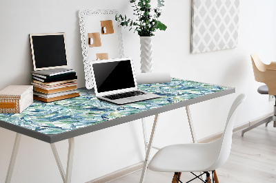 Full desk protector pastel leaves