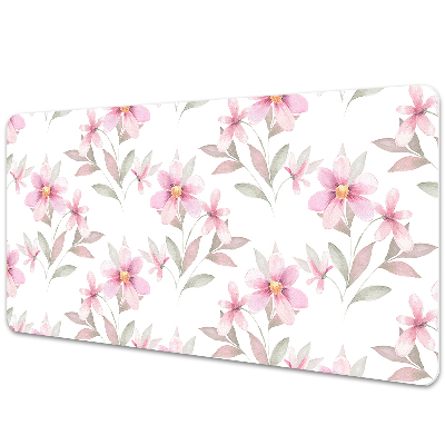 Large desk mat table protector pink flowers