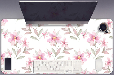 Large desk mat table protector pink flowers