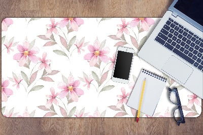 Large desk mat table protector pink flowers