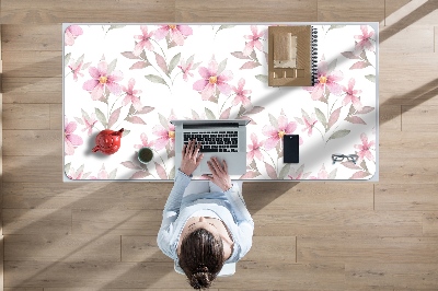 Large desk mat table protector pink flowers