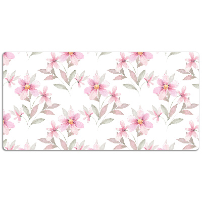 Large desk mat table protector pink flowers