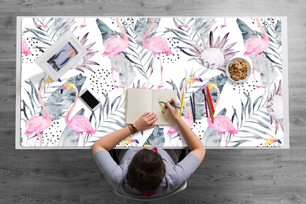 Large desk mat for children Flamingos