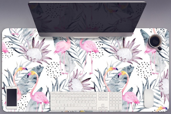 Large desk mat for children Flamingos