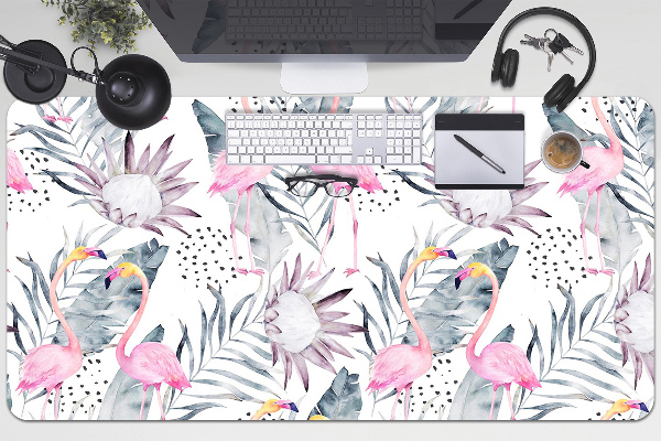 Large desk mat for children Flamingos