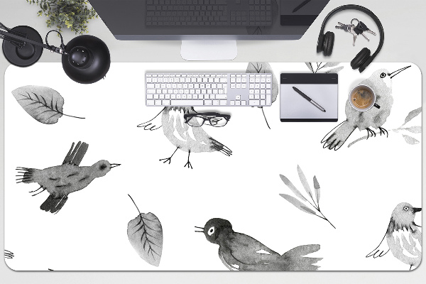 Full desk mat drawn birds