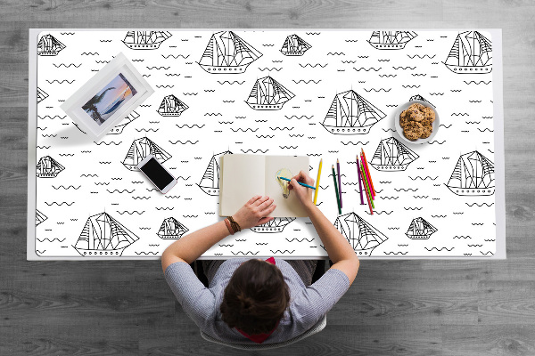 Full desk pad Sailing ships at sea