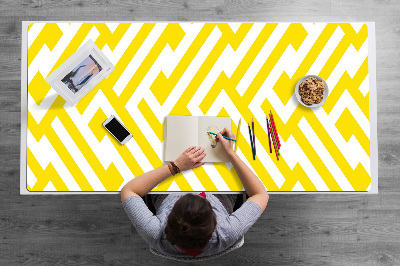 Large desk mat for children yellow bar