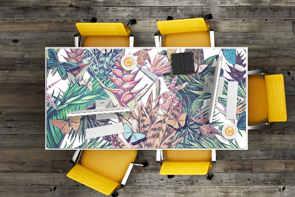 Desk pad Flowers and butterflies