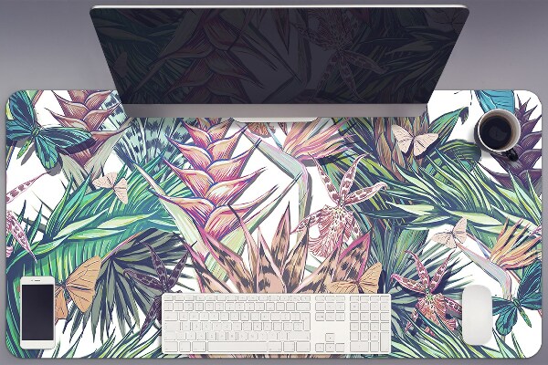Desk pad Flowers and butterflies