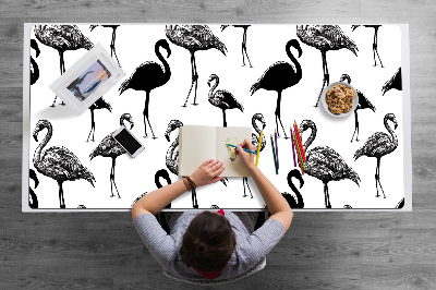 Desk mat Retro style flamingos