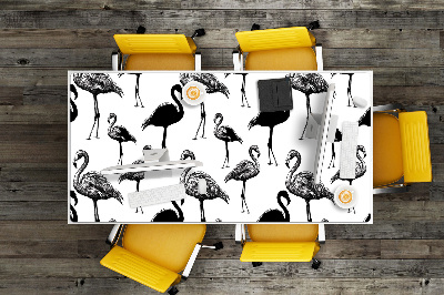 Desk mat Retro style flamingos