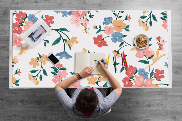 Desk pad colorful flowers