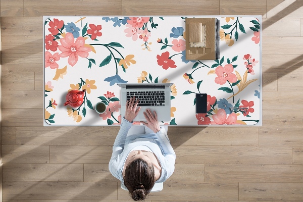 Desk pad colorful flowers
