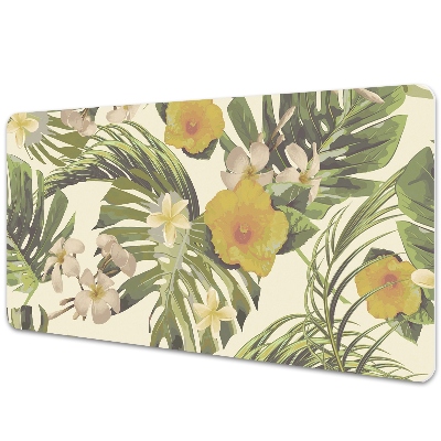 Desk pad Tropical leaves and flowers