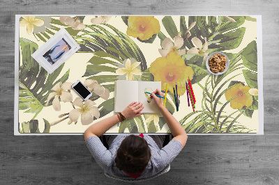 Desk pad Tropical leaves and flowers