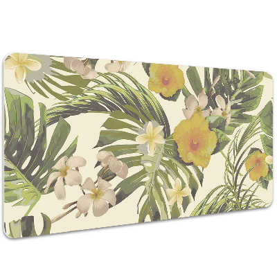 Desk pad Tropical leaves and flowers