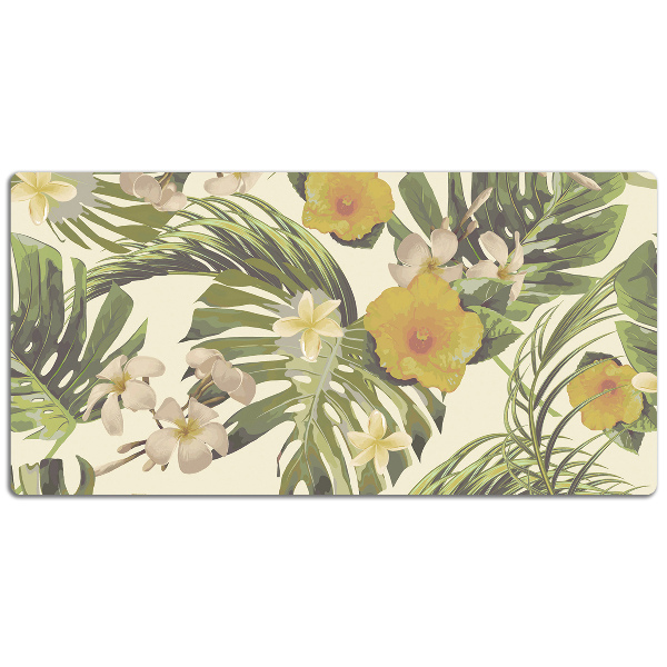 Desk pad Tropical leaves and flowers