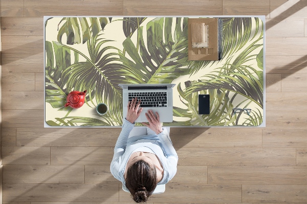 Full desk pad tropical leaves