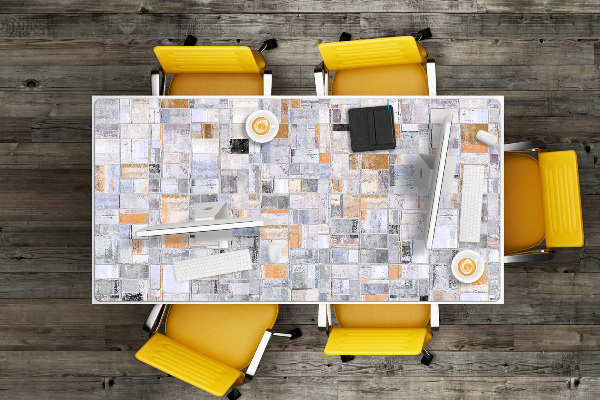 Full desk protector colorful tiles