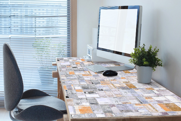 Full desk protector colorful tiles