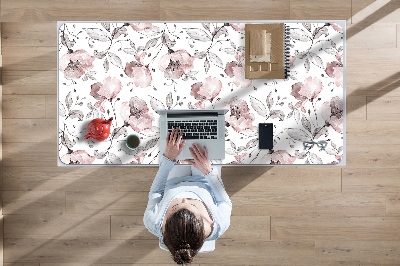 Full desk mat pastel poppies