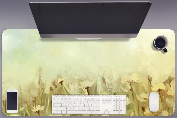 Large desk pad PVC protector Field flowers