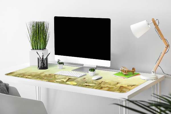 Large desk pad PVC protector Field flowers
