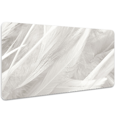 Desk mat Beautiful white feathers