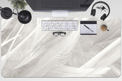 Desk mat Beautiful white feathers