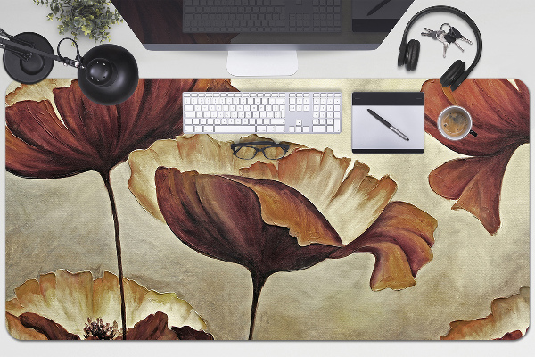 Desk mat Painting large poppies