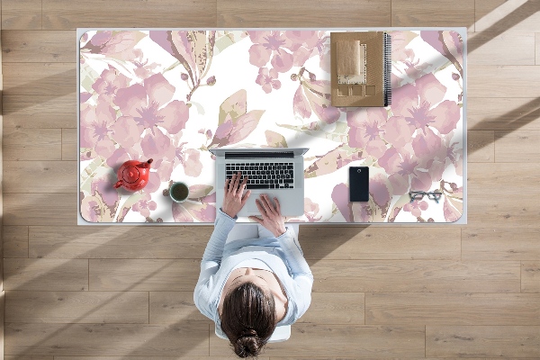 Desk mat Pale pink hibiscus