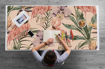 Large desk mat for children Flamingos