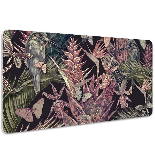Full desk protector Hummingbird and butterflies