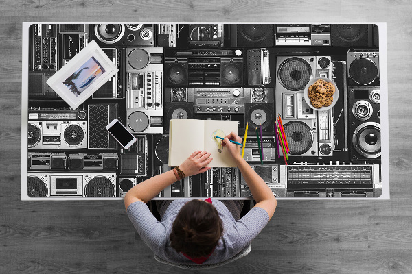 Desk mat Old school boombox