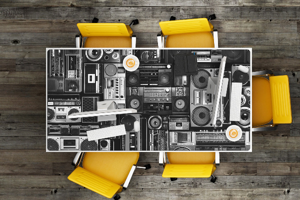 Desk mat Old school boombox