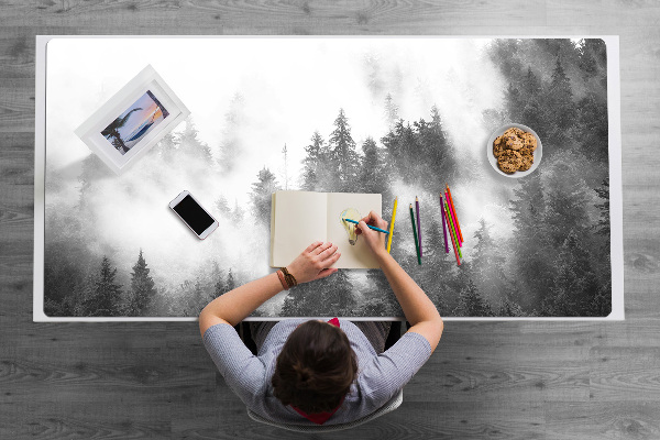 Large desk mat for children misty forest