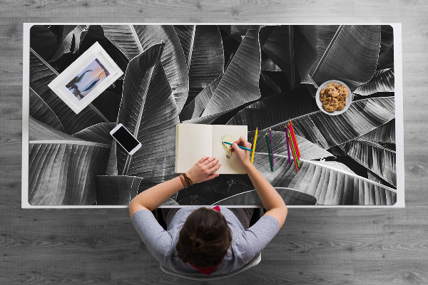 Large desk mat for children large leaves