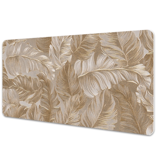 Large desk pad PVC protector golden leaves