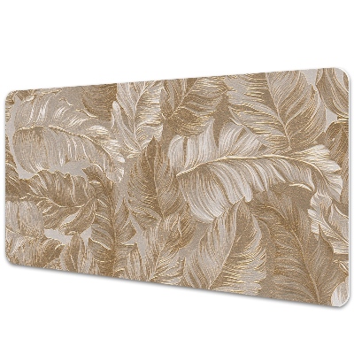 Large desk pad PVC protector golden leaves