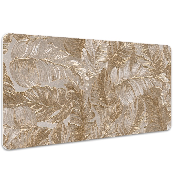 Large desk pad PVC protector golden leaves