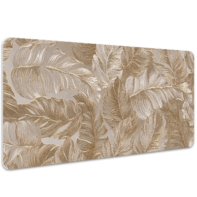 Large desk pad PVC protector golden leaves