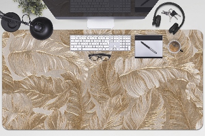 Large desk pad PVC protector golden leaves