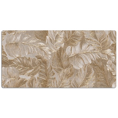 Large desk pad PVC protector golden leaves