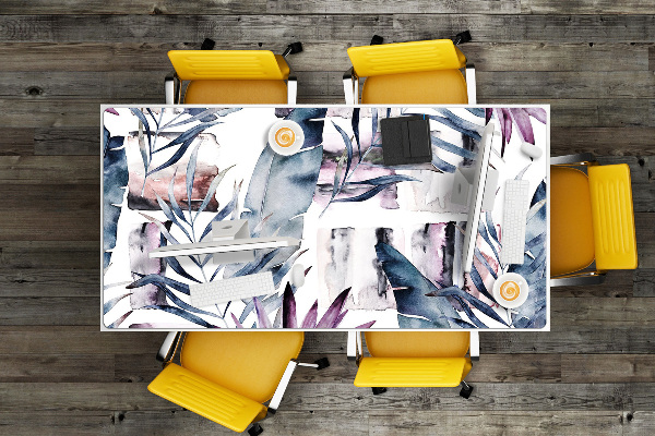 Full desk protector marble flowers