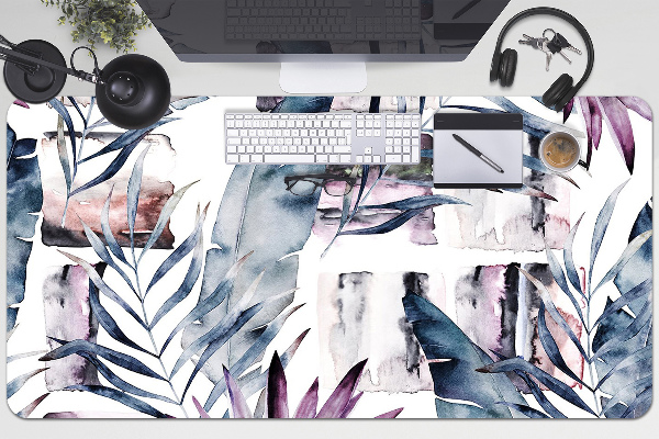 Full desk protector marble flowers