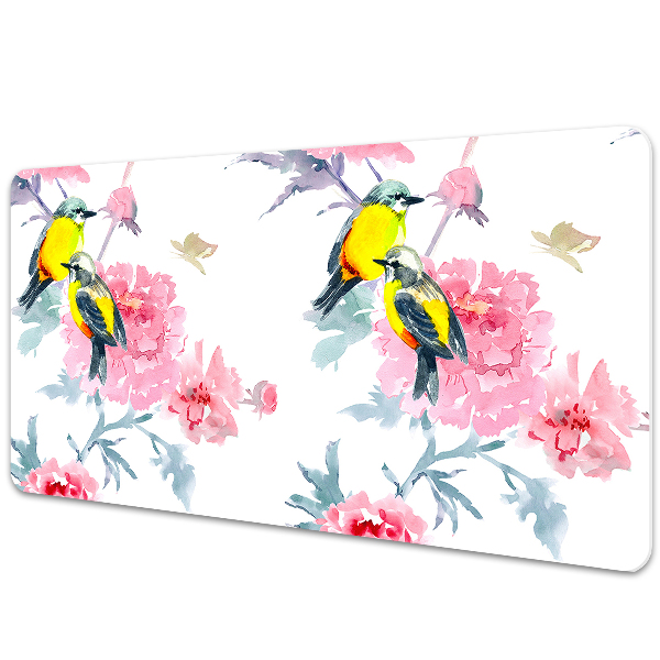 Full desk mat Birds and flowers